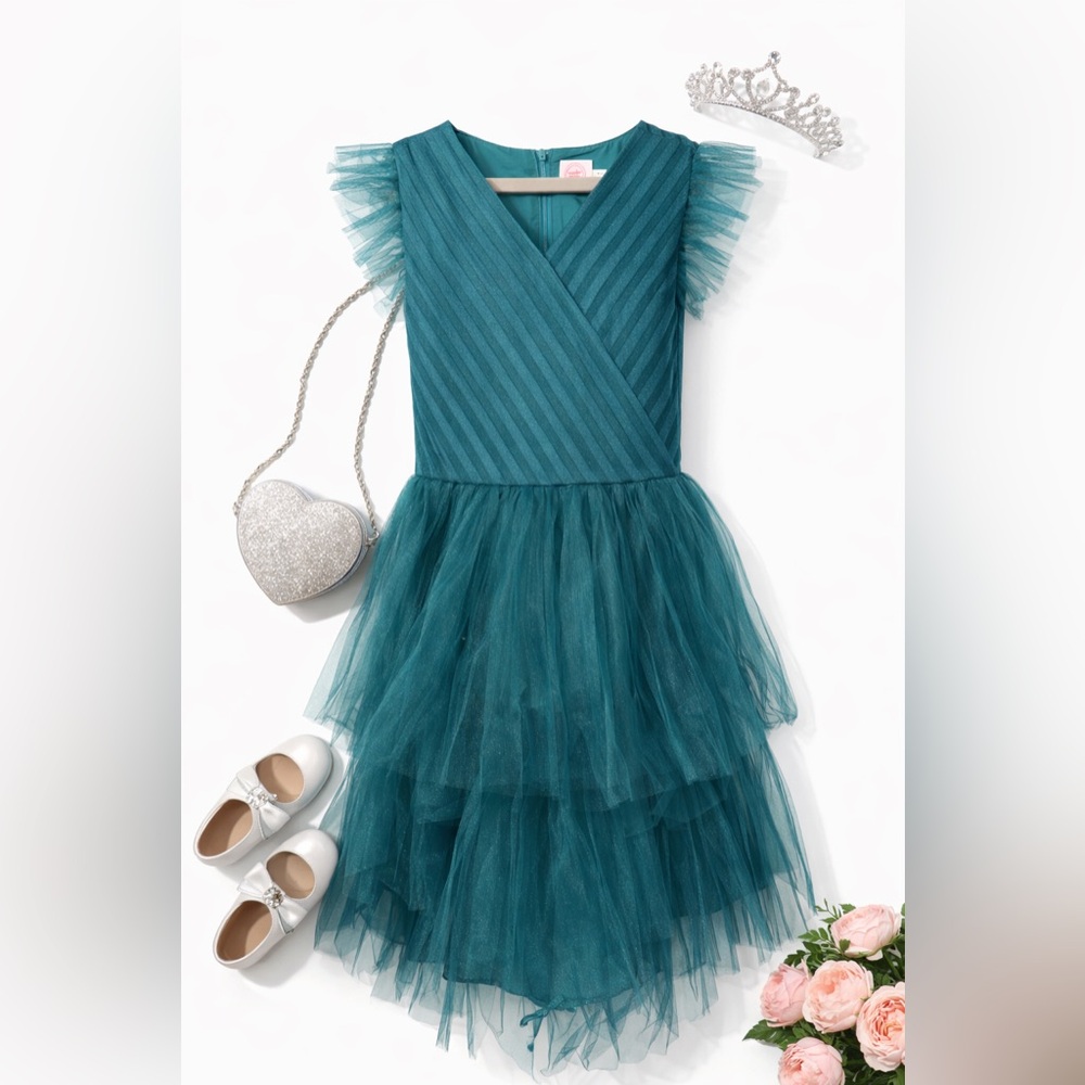 Wonder Nation Teal Tulle Party Dress NWT Girls Size 10